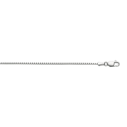 White Gold Polished Octagonal Box Necklace