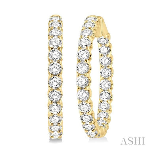 ASHI Inside-Out Diamond Hoop Earrings 622B0PPFGERYG-7.00