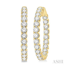 ASHI Inside-Out Diamond Hoop Earrings 622B0PPFGERYG-7.00