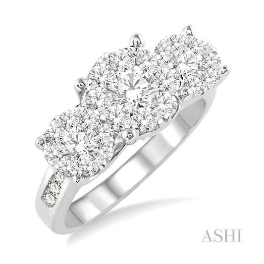 ASHI Round Shape Past Present & Future Lovebright Essential Diamond Ring 36910PPFGWG-2.00