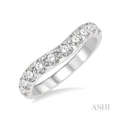 ASHI Curved Diamond Wedding Band 30341PPFGWG