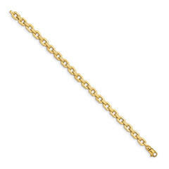 Quality Gold 14K Gold Polished & Textured Fancy Link Bracelet SF2589-7.5