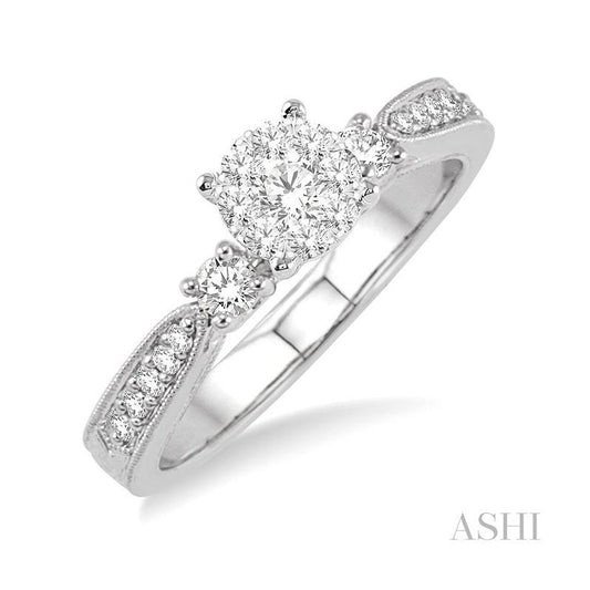 ASHI Round Shape Lovebright Diamond Engagement Ring 15325PPFGWG-LE