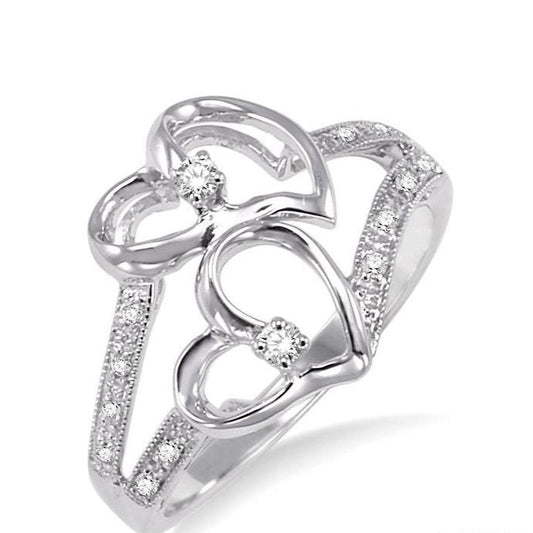 Parkplace Jewelers Twin Heart Shape 2 Stone Diamond Fashion Ring 10778PPFXWG