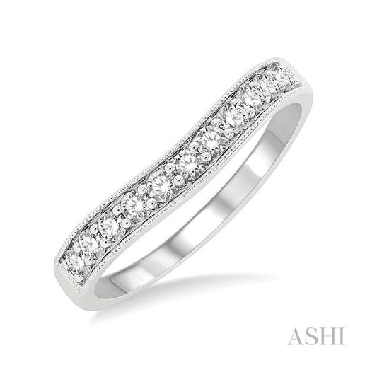 ASHI Curved Diamond Wedding Band 30365PPFGWG