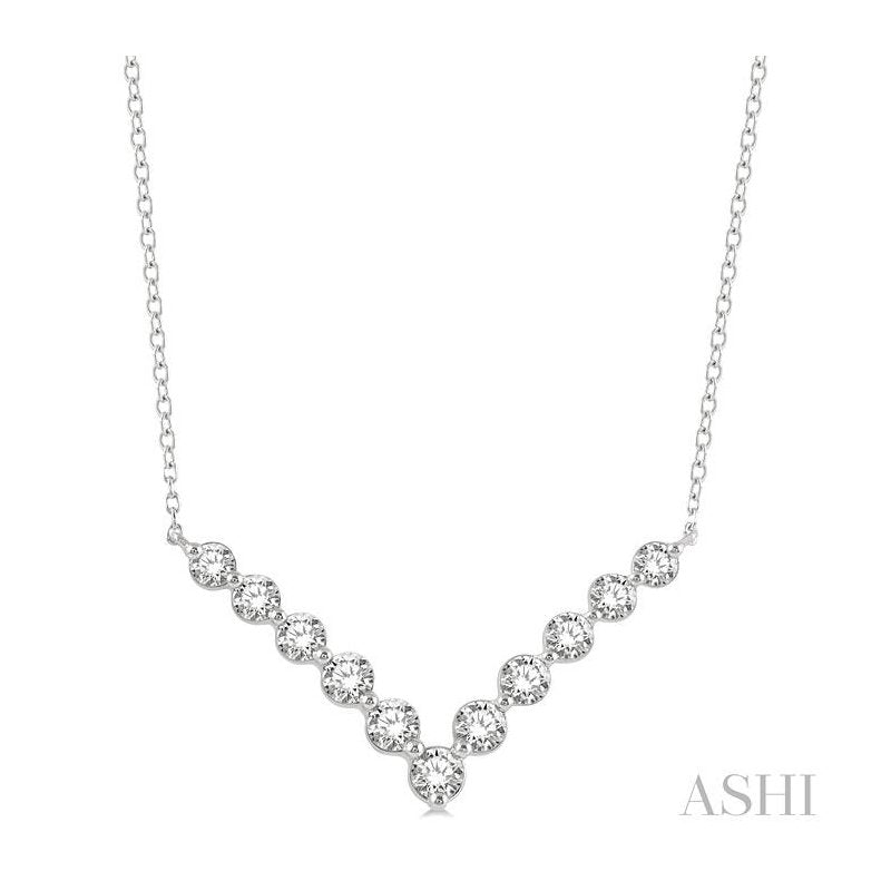 ASHI Chevron Diamond Necklace 996JVPPFGNKWG