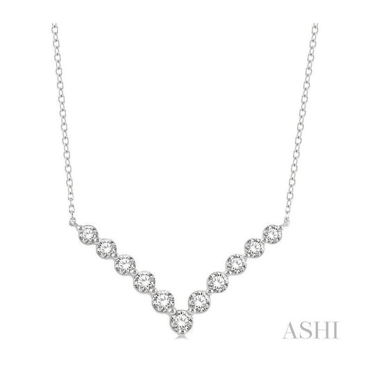 ASHI Chevron Diamond Necklace 996JVPPFGNKWG