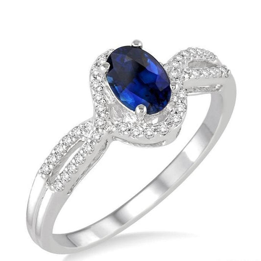 Parkplace Jewelers Oval Shape Gemstone & Diamond Ring 40718PPFSSPWG