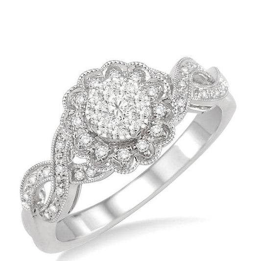 Parkplace Jewelers Round Shape Lovebright Diamond Flower Fashion Ring 157F5PPFHWG