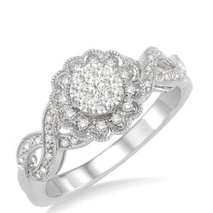 Parkplace Jewelers Round Shape Lovebright Diamond Flower Fashion Ring 157F5PPFHWG