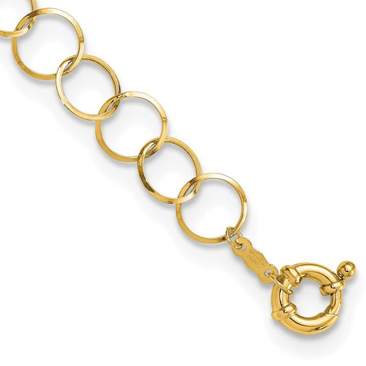 Quality Gold 14K Circle Chain Bracelet SF1670-7.5