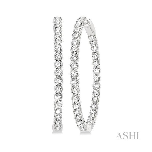 ASHI Inside-Out Diamond Hoop Earrings 628C0PPFGERWG-7.00