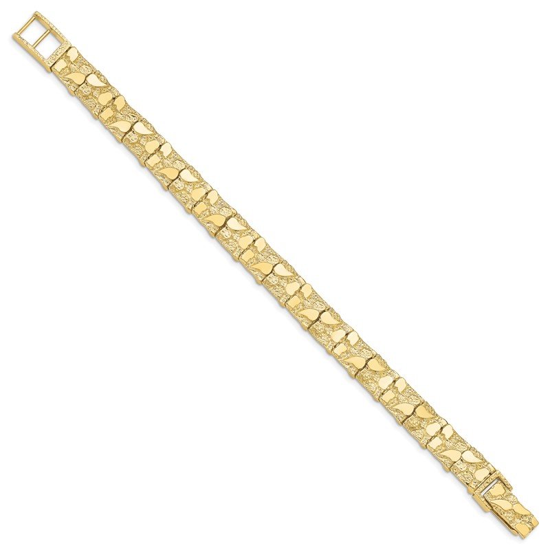 Quality Gold 10k 10.0mm NUGGET Bracelet 10N10