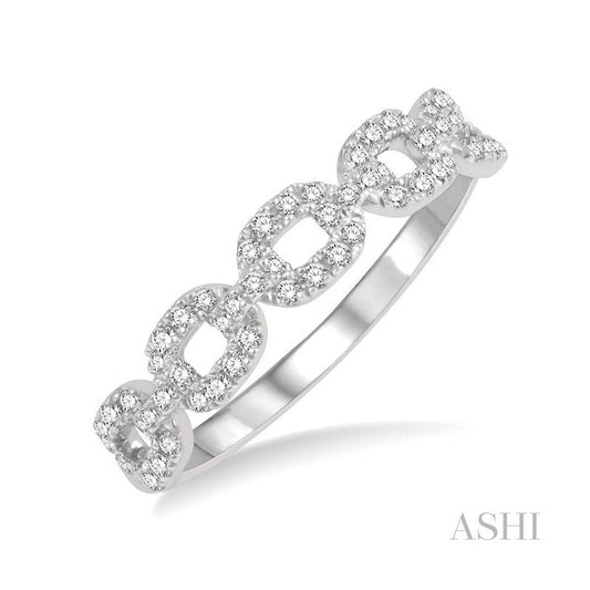 ASHI Stackable Paper Clip Diamond Fashion Ring 326A6PPFHWG