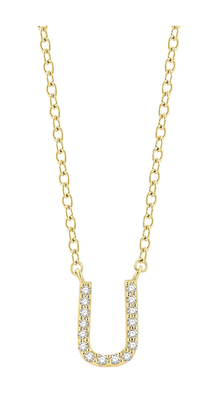 Parkplace Jewelers Block 'U' Initial Diamond Pendant 912F9PPTSPDYG-U