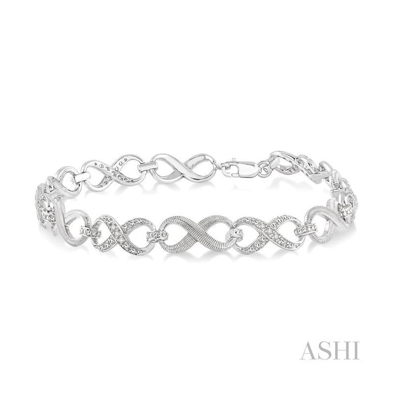ASHI Silver Infinity Diamond Fashion Bracelet 85038PPSSSLTB