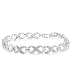 Parkplace Jewelers Silver Infinity Diamond Fashion Bracelet 85038PPSSSLTB
