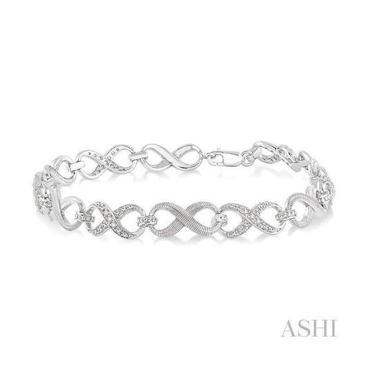 ASHI Silver Infinity Diamond Fashion Bracelet 85038PPSSSLTB