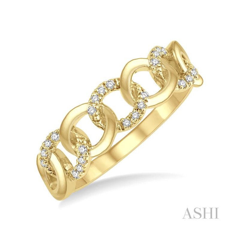 ASHI Curb & Cuban Diamond Fashion Band 358B8PPFHYG