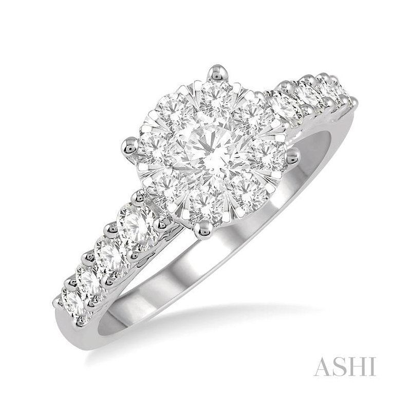 ASHI Round Shape Lovebright Essential Diamond Engagement Ring 140D0PPFVWG-1.10