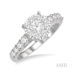 ASHI Round Shape Lovebright Essential Diamond Engagement Ring 140D0PPFVWG-1.10