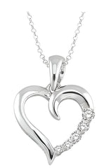 Parkplace Jewelers Silver Heart Shape Journey Diamond Fashion Pendant 86799PPSSSLPD
