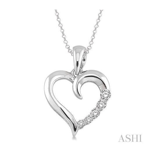 ASHI Silver Heart Shape Journey Diamond Fashion Pendant 86799PPSSSLPD