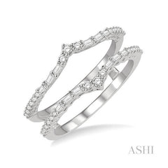 ASHI Chevron Baguette Diamond Insert Ring 29885PPFHWG