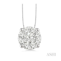 ASHI Round Shape Lovebright Essential Diamond Solitaire Pendant 91753PPFVPDWG