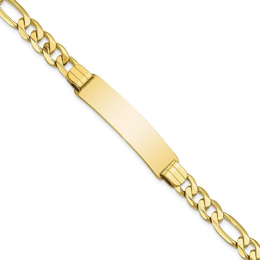 Quality Gold 10k Figaro Link ID Bracelet 10FIG200ID-8