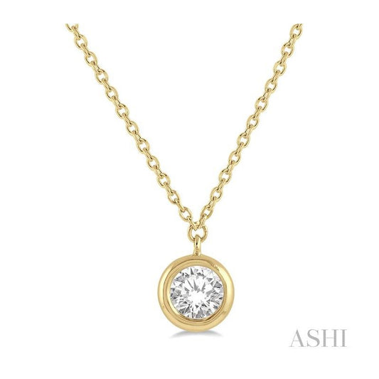 ASHI Round Shape Bezel Set Diamond Pendant 99870PPFGNKYG