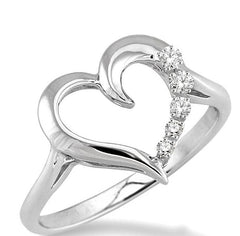 Parkplace Jewelers Silver Heart Shape Journey Diamond Fashion Ring 86799PPSSSLRG