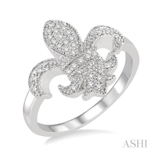 ASHI Fleur De Lis Diamond Ring 35998PPTSWG