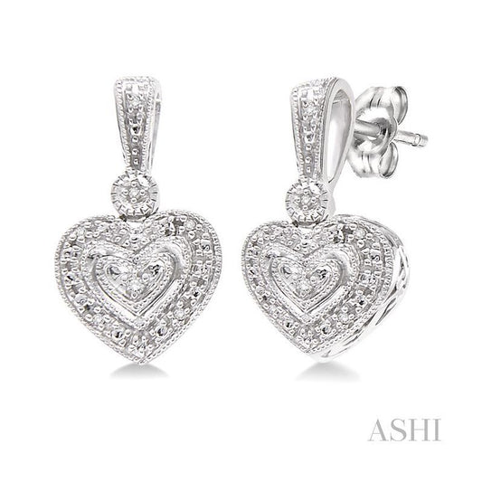 ASHI Silver Heart Shape Diamond Fashion Earrings 86059PPSSSLER