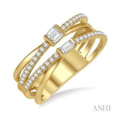 ASHI Criss Cross Baguette Diamond Fashion Ring 372A4PPFHYG