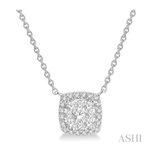 ASHI Cushion Shape Halo Lovebright Essential Diamond Pendant 9966UPPFVNKWG