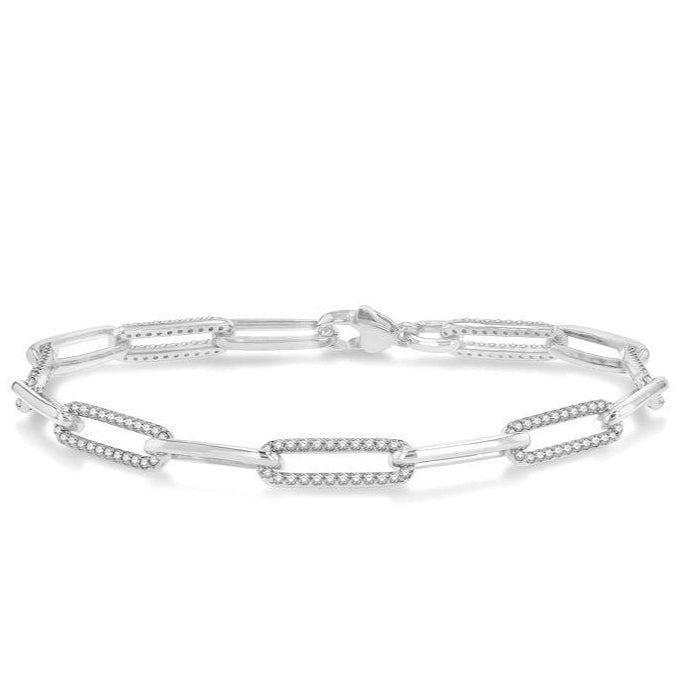 Parkplace Jewelers Paper Clip Diamond Fashion Bracelet 72091PPTGWG