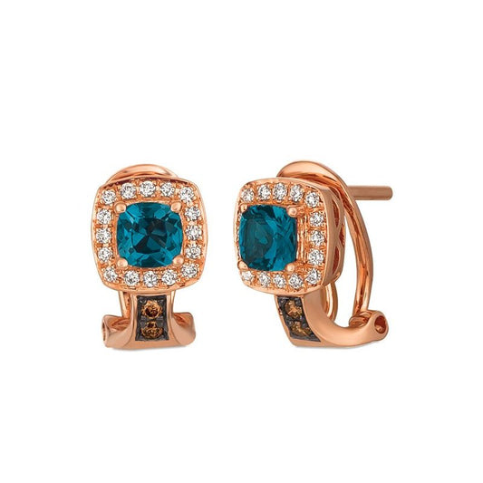 Le Vian 14K Strawberry Gold® Deep Sea Blue Topaz™ 5/8 cts. Earrings ASMV 14