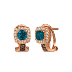 Le Vian 14K Strawberry Gold® Deep Sea Blue Topaz™ 5/8 cts. Earrings ASMV 14