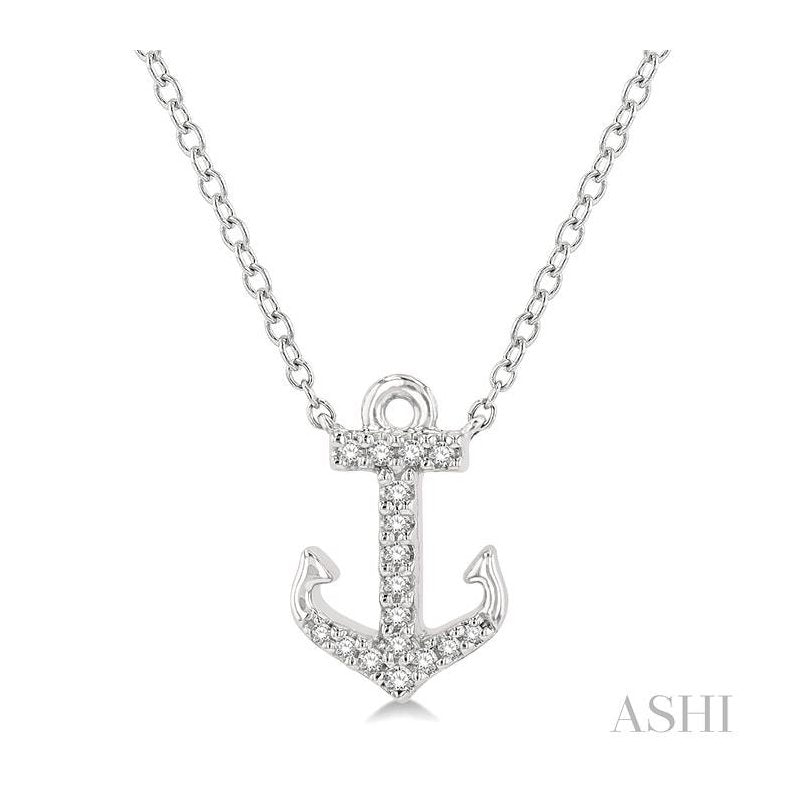 ASHI Anchor Petite Diamond Fashion Pendant 645C8PPTSPDWG