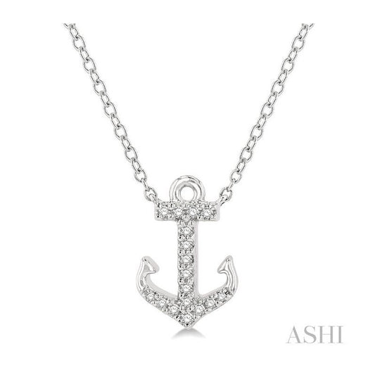 ASHI Anchor Petite Diamond Fashion Pendant 645C8PPTSPDWG