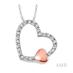 ASHI Silver Heart Shape Diamond Fashion Pendant 86889PPSSSLPD