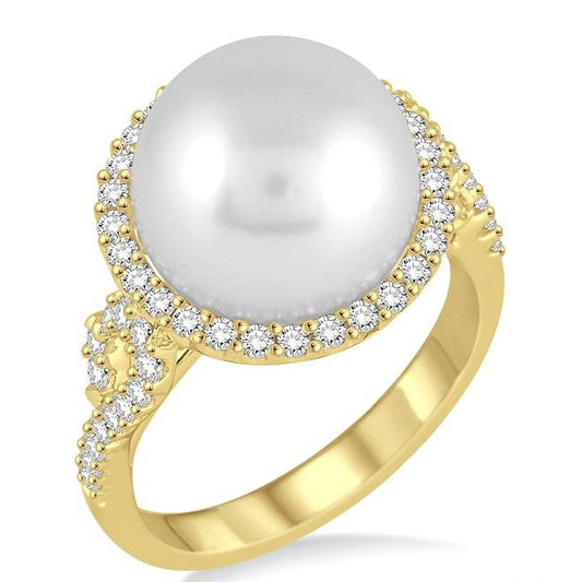 Parkplace Jewelers Pearl & Halo Diamond Ring 55953PPFHWPYG
