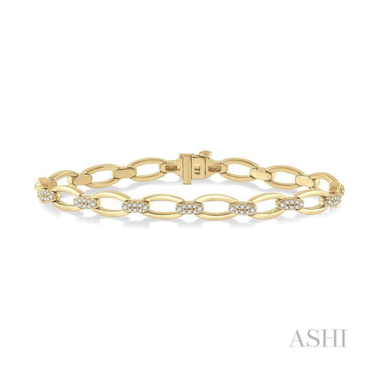 ASHI Oval Shape Link Diamond Fashion Bracelet 7591VPPFGYG