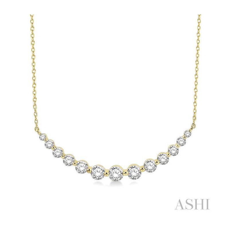 ASHI Graduated Diamond Fixed Smile Necklace 990H1PPFGNKYG
