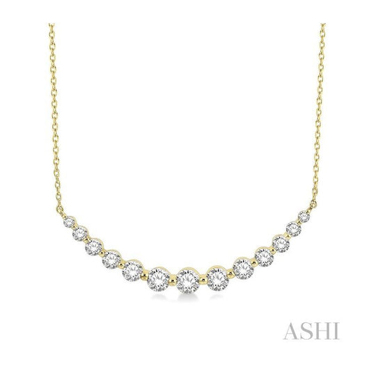 ASHI Graduated Diamond Fixed Smile Necklace 990H1PPFGNKYG