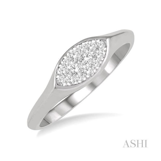 ASHI Marquise Shape Lovebright Essential Diamond Signet Ring 360N7PPFHWG