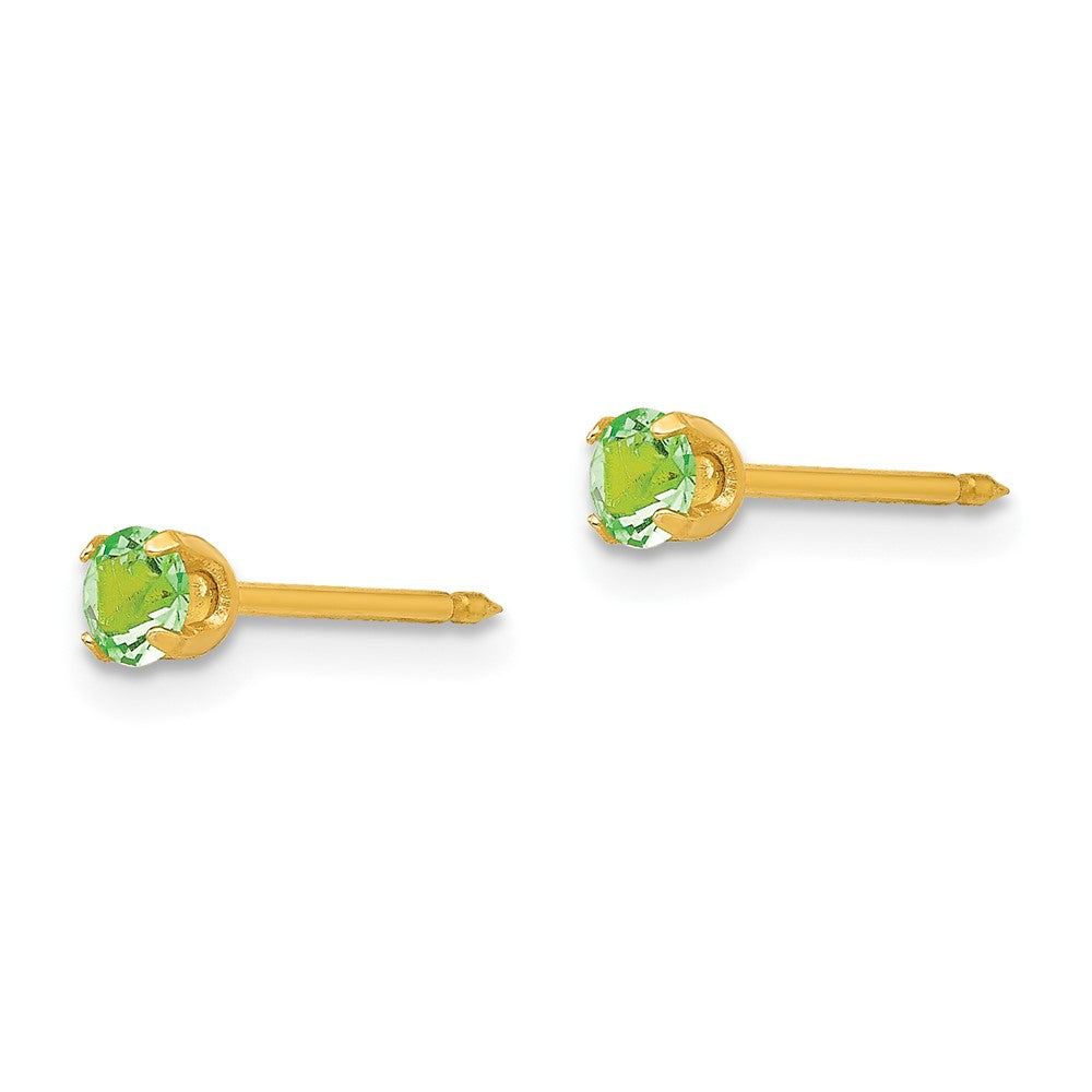 100E Inverness 14k 3mm August Crystal Birthstone Post Earrings
