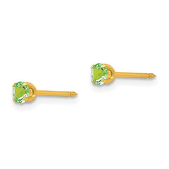100E Inverness 14k 3mm August Crystal Birthstone Post Earrings