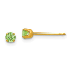 100E Inverness 14k 3mm August Crystal Birthstone Post Earrings